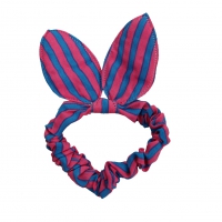 Hasenohren Haargummis Zopf-Halter Rosa / Blau gestreift