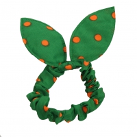 Hasenohren Haargummis Zopf-Halter Grün / Orange gepunktet