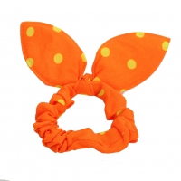 Hasenohren Haargummis Zopf-Halter Orange / Gelb gepunktet
