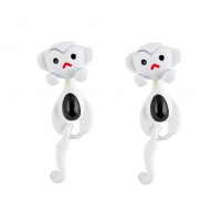 3D Affen Ohrstecker Ohrringe in der Farbe Weiß