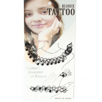 3er Set Halsband Armband Ring Pailletten