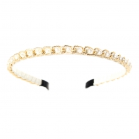 Luxus Strass Haarreif im Kettenlook Kommunion Haarschmuck Weiß