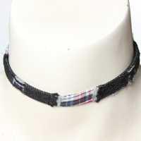 Jeanslook Choker Kropfband Modell 6