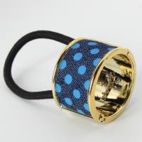 Haarring in Blau hell Blau gepunktet