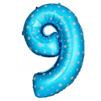 Zahl Luftballon XL 75CM Nummer Folienballon Blau 9