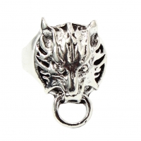 3D Edelstahl Ring Löwe lion Gr. 59 = 18,8 mm Silber