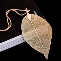 Luxus Einzigartige Blatt Halskette Boho Filigran verarbeitet Leaf Gold