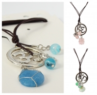 Halskette mit Om -Zeichen Anhänger Handarbeit Mehndi Vintage Geschenkidee