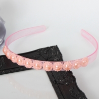 Designer Perlen Blüten Haarreif Haarschmuck Boho Haarreif Altrosa