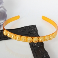 Designer Perlen Blüten Haarreif Haarschmuck Boho Haarreif Gelb