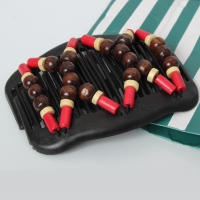 Trend African Hairclip Haarklammer Haarkamm Holzdesign Braun