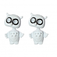 3D Fuchs Fox Eule Bär Ohrstecker Ohrringe Eule Weiß